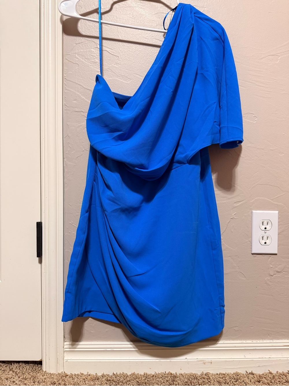 DO+BE One-Shoulder Draped Royal Blue Cocktail Dress
